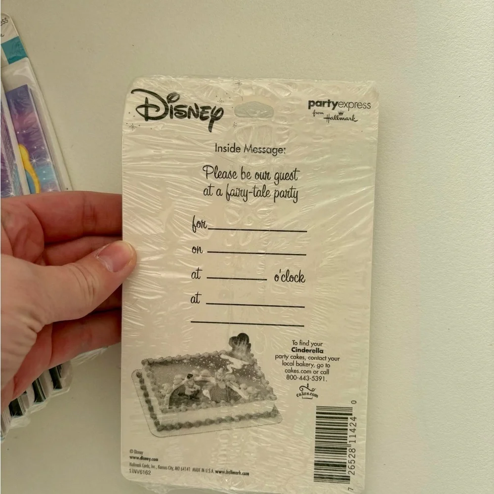 Vintage Kids Disney Princess Cinderella Unopened Birthday Invitations- Set of 8